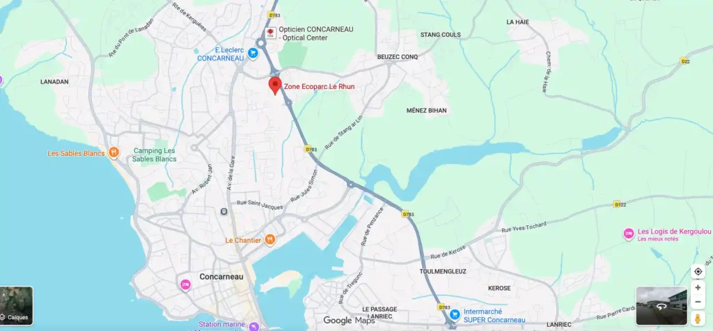 Localisation cabinet ostéopathe Concarneau Ecoparc Le Rhun - Anthony Sinquin